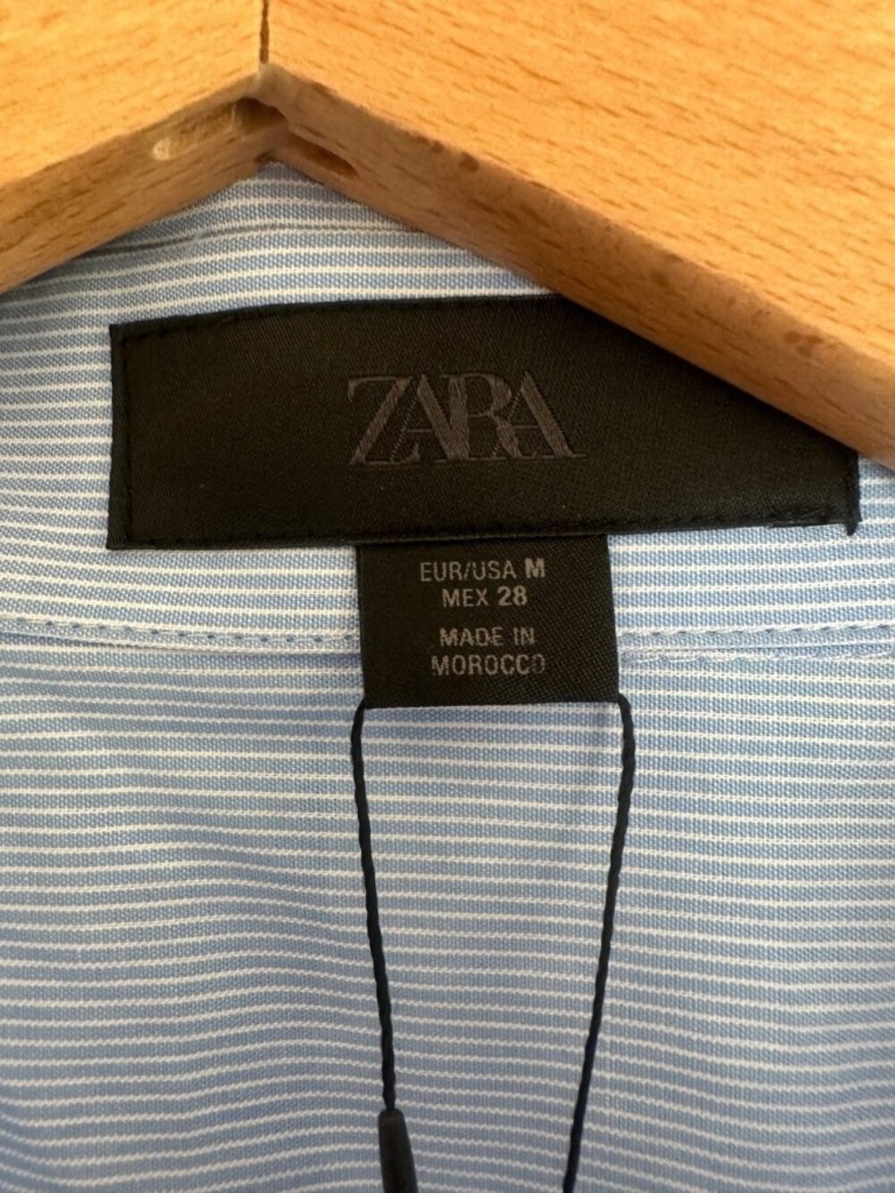 Zara Medium Cropped Short Sleeve Button Up Striped Shirt Blue Coastal - Picture 4 of 8